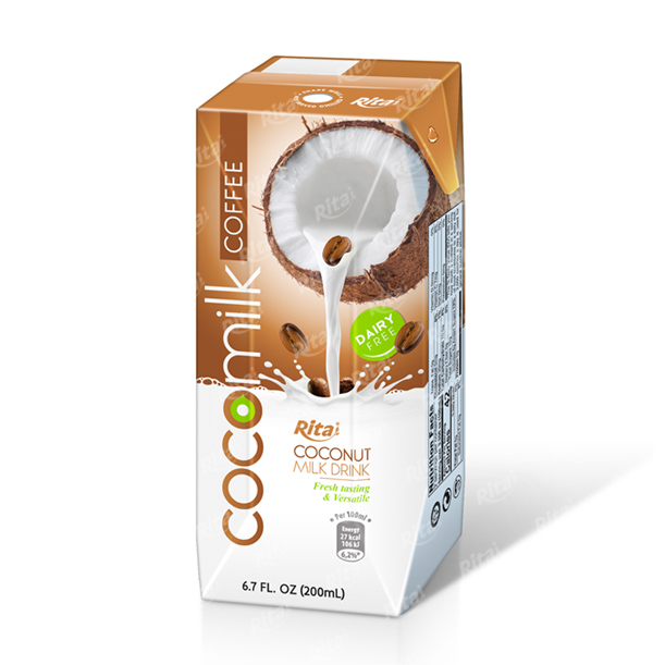 Coco milk with coffee flavour in aseptic packing 200ml